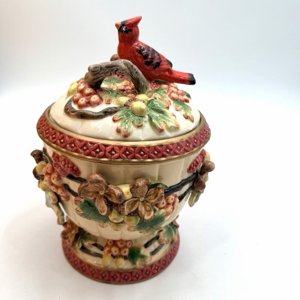 Geo Z Lefton 2001 Cardinal Collection Canister Jar & Lid Vintage Christmas - Picture 7 of 16